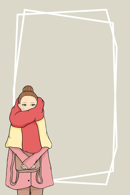 Crying Girl on a Frame Vector