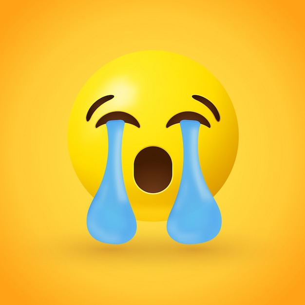 Vector crying out loud emoji illustration