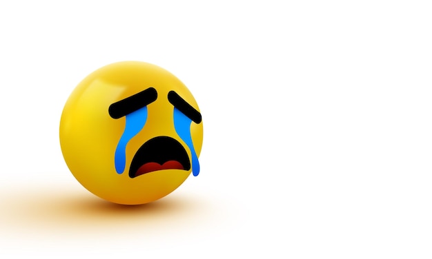 Emoticon piangente triste, emoji