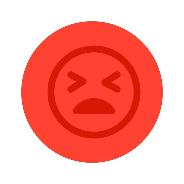 Vector crying smile in circle vector illustration