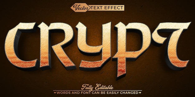 Crypt Vector bewerkbare tekst-effect sjabloon