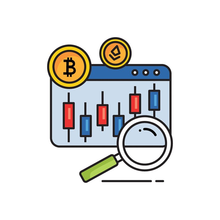 Vector crypto analysis icon