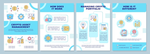 Modello di brochure blu di gestione delle risorse crittografiche