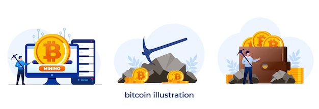 Crypto beleggen en mijnen Digitale activa Mensen houden en investeren in bitcoin cryptocurrency vectorillustratie voor website-bestemmingspagina-sjabloon