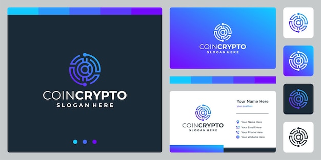 Crypto coin logo template with initial letter c. vector digital money icon, block chain, financial symbol.