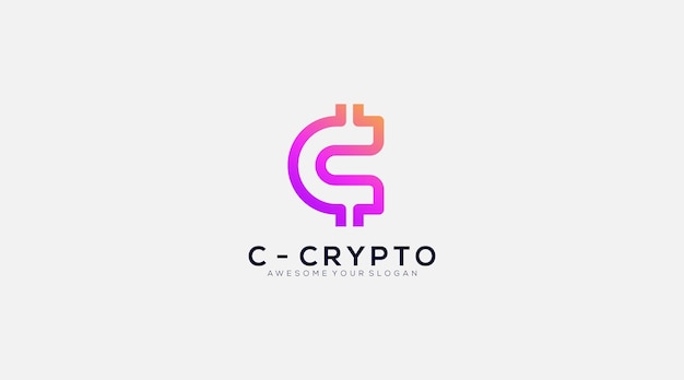 Шаблон логотипа крипто-монеты с начальной буквой C