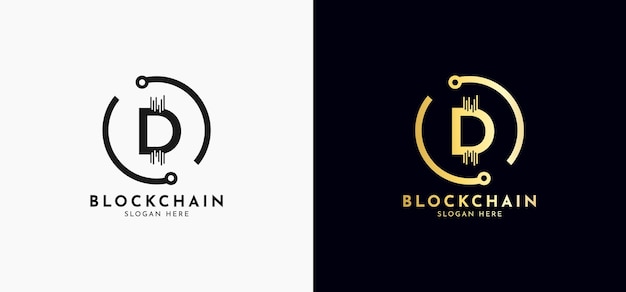 Crypto coin logos Initial letter D logo icon Vector Digital money block chain finance symbol