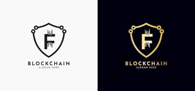 Crypto coin logos Initial letter F logo icon Vector Digital money block chain finance symbol