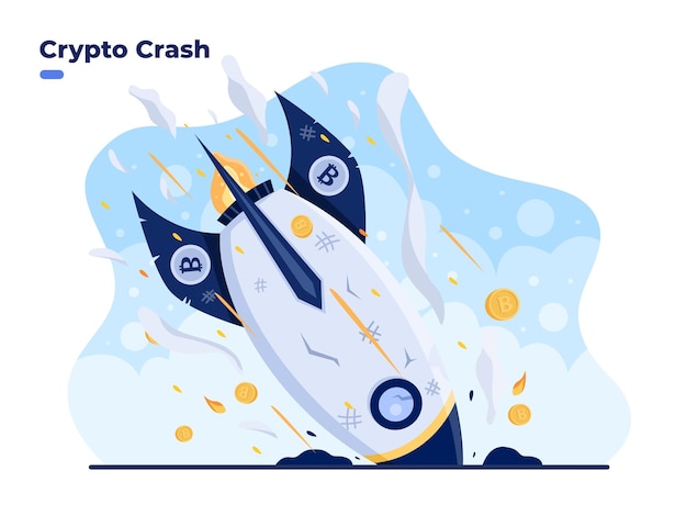 Crypto crash   flat illustration