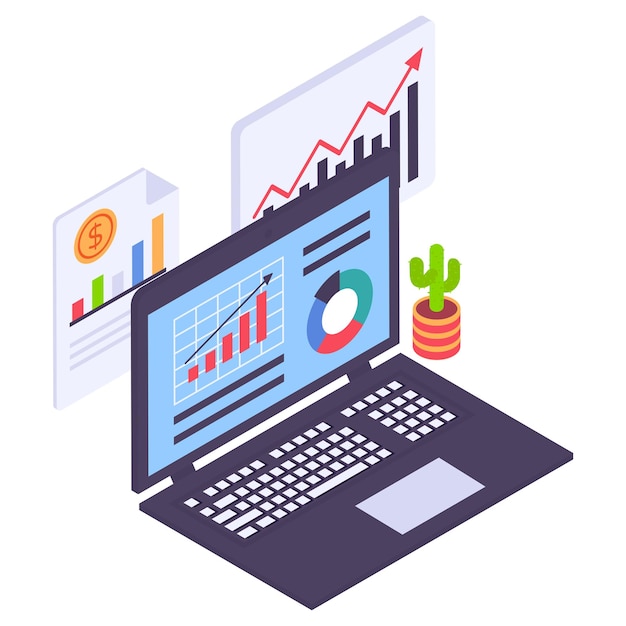 Crypto Currency Alt coin Trends isometric Concept Securities and broking vector Business Finance