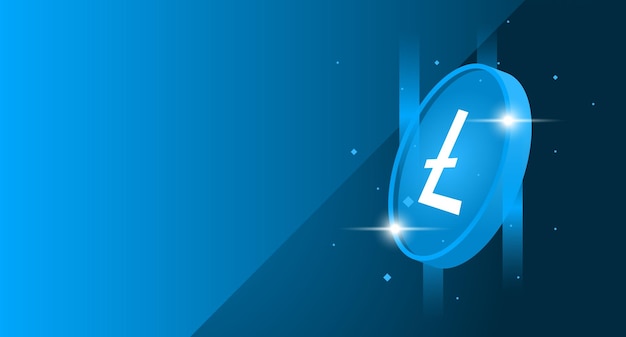 Crypto currency banner with litecoin