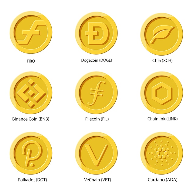 Vector crypto currency icons coin set