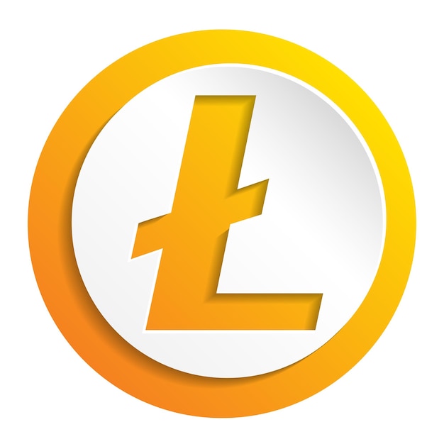 Crypto currency litecoin paper style vector logo, icon for web, sticker for print. litecoin blockchain cryptocurrency.