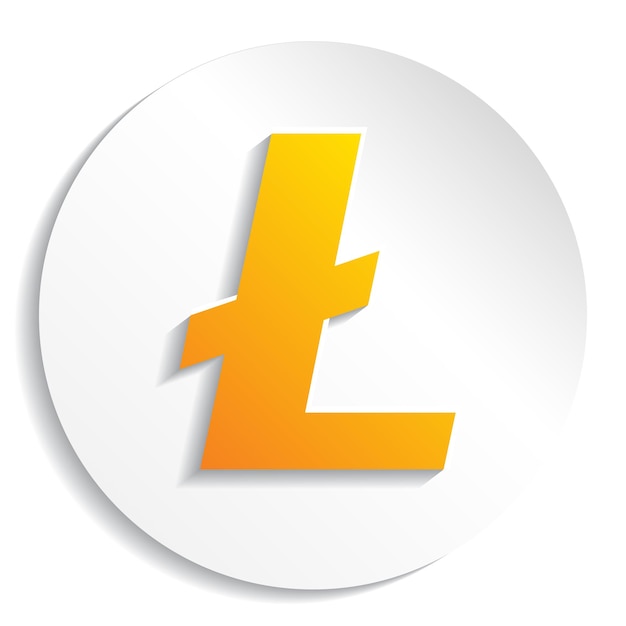 Vector crypto currency litecoin paper style vector logo, icon for web, sticker for print. litecoin blockchain cryptocurrency.