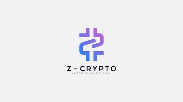 Vector crypto currency logo design letter z symbol