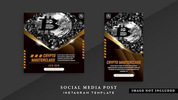 Вектор Шаблон сообщения в социальных сетях crypto currency