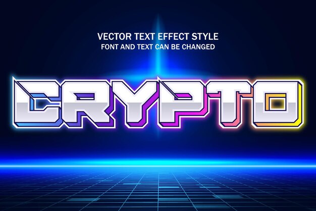 Crypto digital currency typography editable text effect technology style template background design