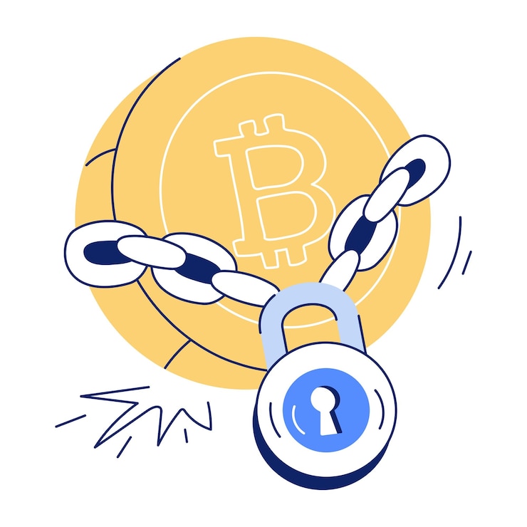Vector crypto market doodle mini-illustraties