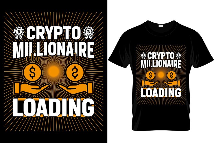 वेक्टर crypto millionaire loading best bitcoin tshirt design