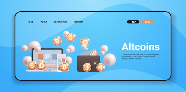 Crypto portemonnee met gouden munten cryptocurrency blockchain technologie digitale valuta concept