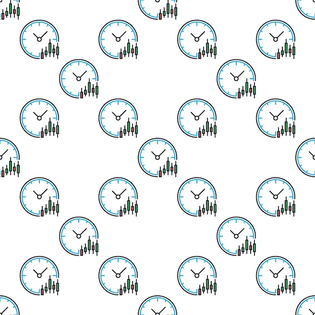 Crypto Portfolio vector briefcase with chart linear seamless pattern