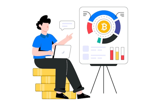 Crypto Presentation flat style design vector illustration. stock illustration