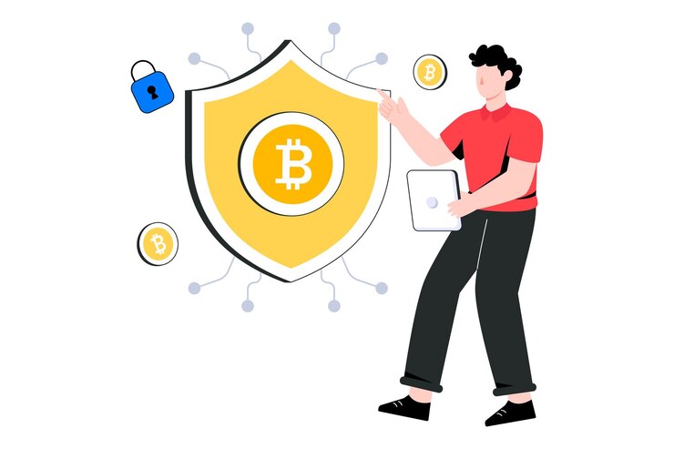 Vector crypto security flat style design vector illustration. stock illustration