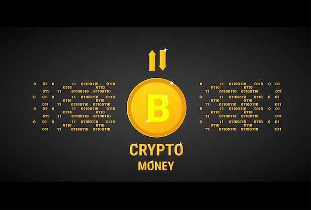 Crypto valuta banner gouden bitcoin digitale web geld concept