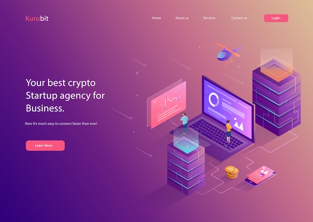 Crypto website flat illustration