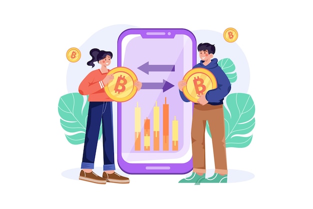 Vector cryptocurrencies develop illustration concept