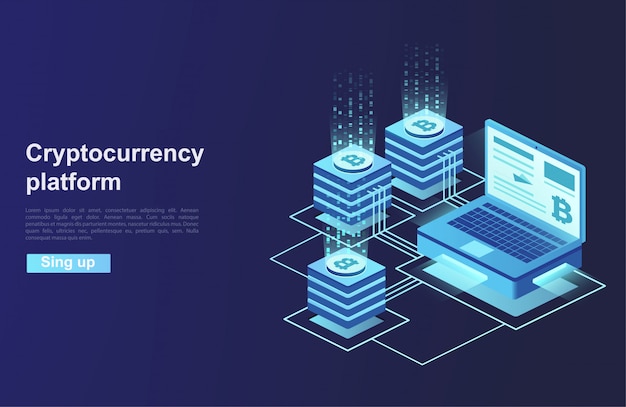 暗号通貨とブロックチェーン。デジタル通貨のプラットフォーム作成。