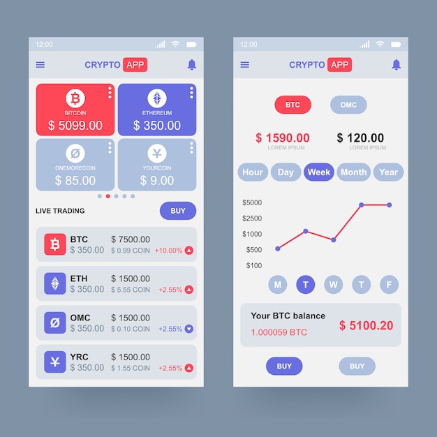 Vector cryptocurrency application design concept