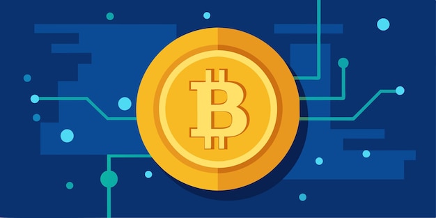 Cryptocurrency Bitcoin gouden munt in de achtergrond