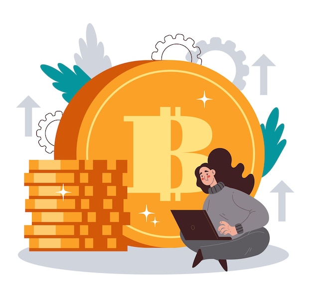 Cryptocurrency Bitcoin 마이닝 온라인 인터넷 투자 금융 교환 개념