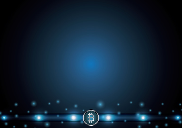 Vector cryptocurrency bitcoin technology abstract stripe background 