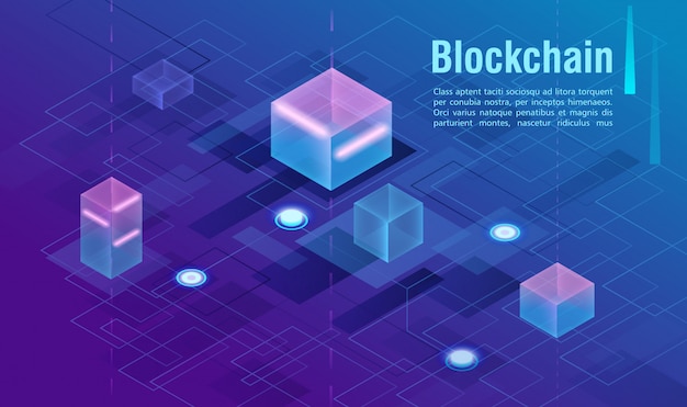 Cryptocurrency and blockchain concept, data powered center, cloud data storage isometric illustration. web , presentation banner