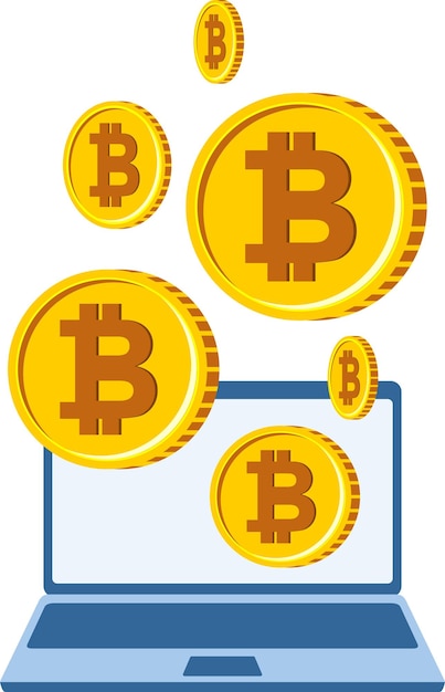 Cryptocurrency Coin Bitcoin en computerlaptop