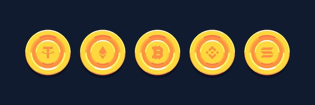 Cryptocurrency coin icons