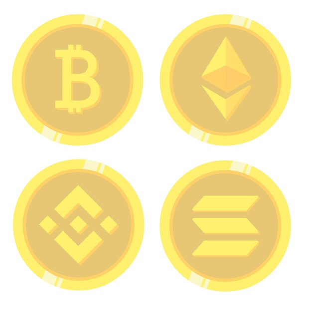 Vector cryptocurrency coin premium vector illustration