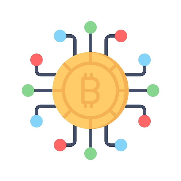 仮想通貨のベクトルデザイン ビットコインのアイコンをモダンなスタイルで
