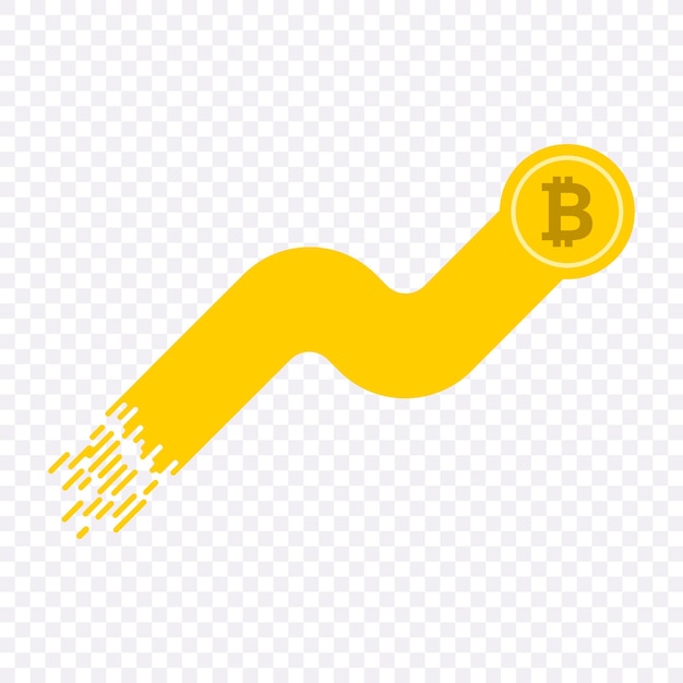 Cryptocurrency concept Golden coin with bitcoin sign Vector flat illustration with blockchain technology based crypto currency Financial or technology concept Virtual money