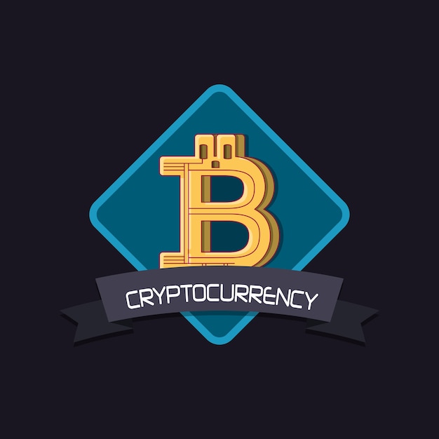 cryptocurrency embleem met bitcoin symboolpictogram