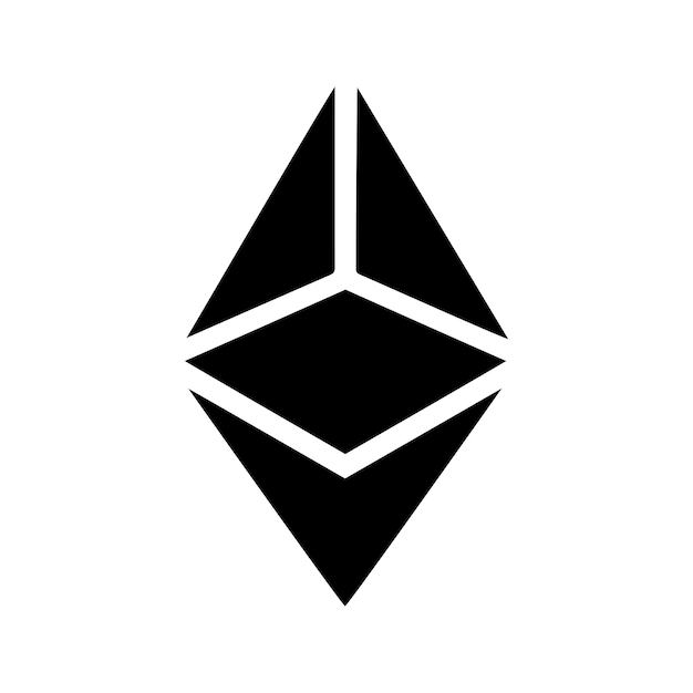 Cryptocurrency ethereum icoon Zwarte vectorgrafieken