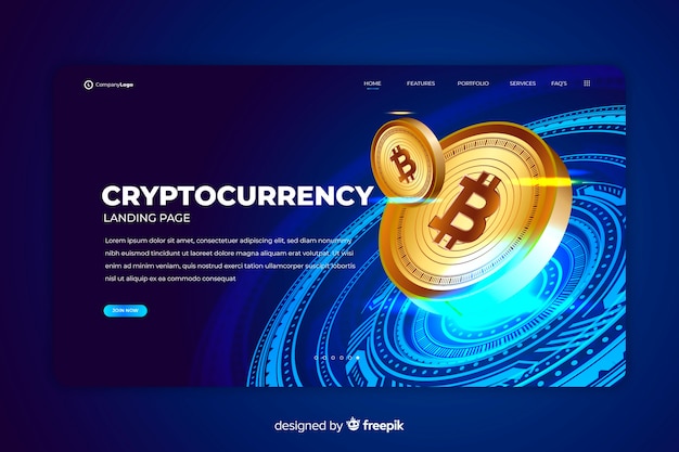 Cryptocurrency exchange landing page template