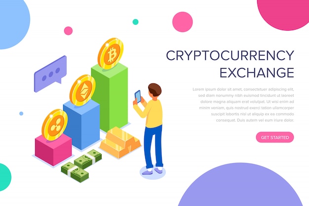 Cryptocurrency exchange landing page