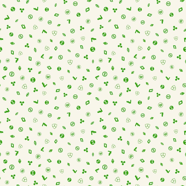 Cryptocurrency financial Items Seamless pattern Vector background