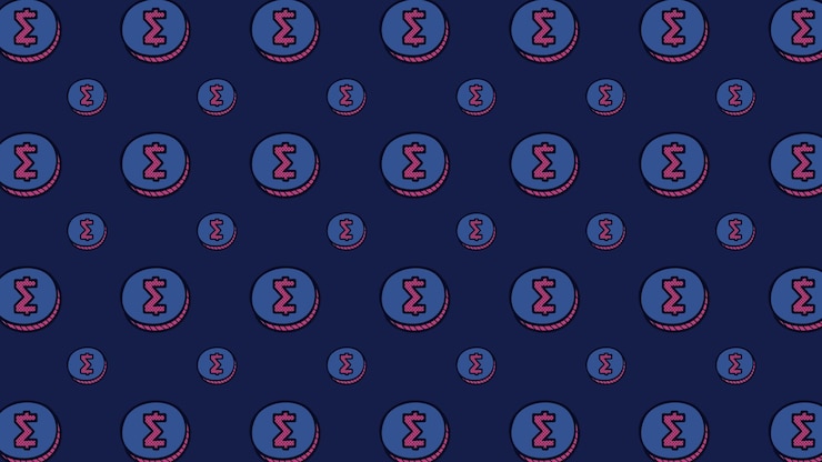 Vector cryptocurrency financial items seamless pattern vector background