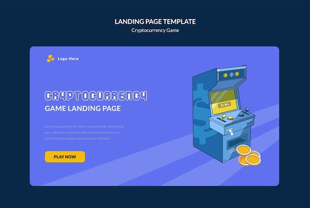 暗号通貨ゲームのランディング ページ テンプレート