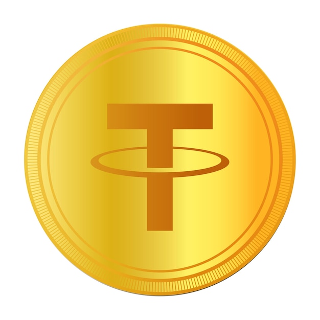 cryptocurrency golden coins with tether symbol