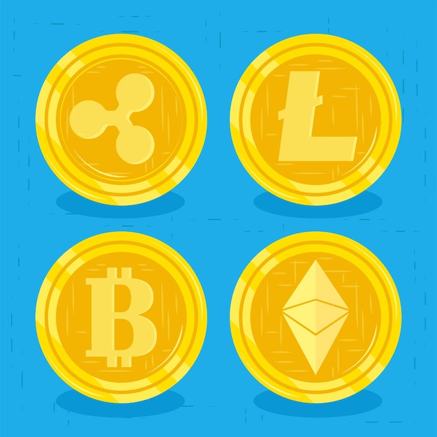 Cryptocurrency icons set